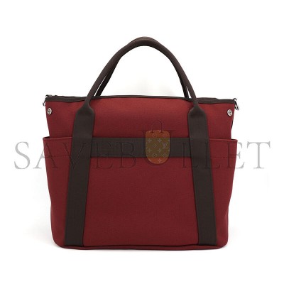 HERMÈS MASTER SAC DE PANSAGE TOTE BAG 55 IN ROUGE H CANVAS WITH SILVER BUCKLE (48*35*27cm) HERMÈS MASTER SAC DE PANSAGE TOTE BAG 55 IN ROUGE H CANVAS WITH SILVER BUCKLE (48*35*27cm)